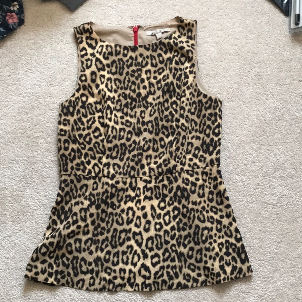 Banana Republic Leopard Peplum Top